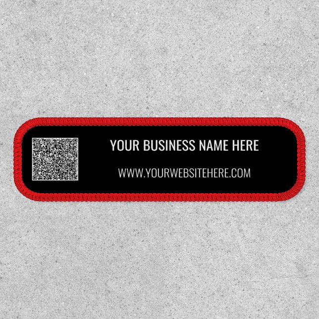 Your QR Code Patch Example with Custom Text (Front)