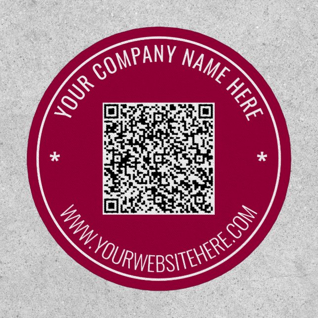 Your QR Code Patch with Custom Text and Colors (Front)