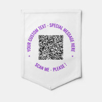 Your QR Code Pennant Custom Text and Colors