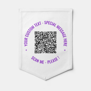 Your QR Code Pennant Custom Text and Colors