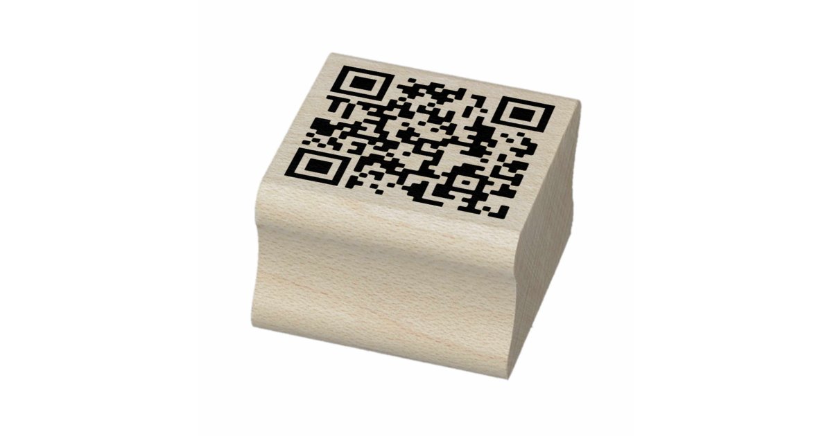 Rubber Qr Code Your QR Code Plus Business Details Rubber Stamp | Zazzle