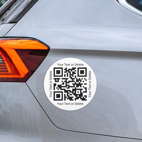 Your QR Code Professional Business Modern Round Car Magnet