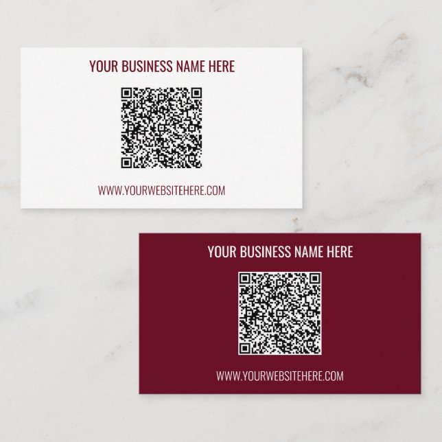 Your QR Code Promotional Business Card Example (Front/Back)