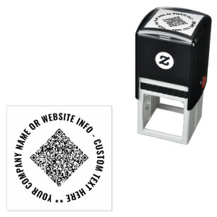 Your QR Code Round Stamp Example with Custom Text
