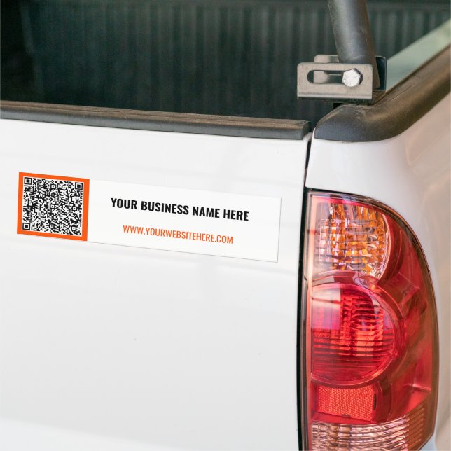 Your QR Code Scan and Custom Text Bumper Sticker (On Truck)