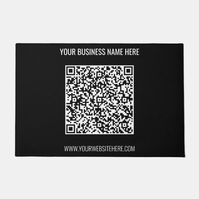 Your QR Code Scan and Custom Text Business Doormat (Front)