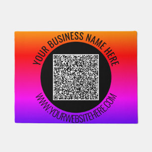Your QR Code Scan and Custom Text Business Doormat