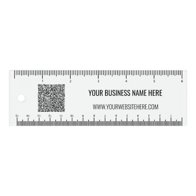 Your QR Code Scan and Custom Text Business Ruler (Front)
