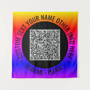 Your QR Code Scan and Custom Text Color Tapestry