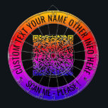 Your QR Code Scan and Custom Text Dart Board<br><div class="desc">Custom Colors and Font - Dart Board with Your QR Code or Photo and Custom Text Modern Design Dartboards / Gift - Add Your QR Code - Image - Photo or Logo / Custom Text - Name - Info / More - Resize and move or remove and add elements /...</div>
