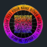 Your QR Code Scan and Custom Text Dart Board<br><div class="desc">Custom Colors and Font - Dart Board with Your QR Code or Photo and Custom Text Modern Design Dartboards / Gift - Add Your QR Code - Image - Photo or Logo / Custom Text - Name - Info / More - Resize and move or remove and add elements /...</div>