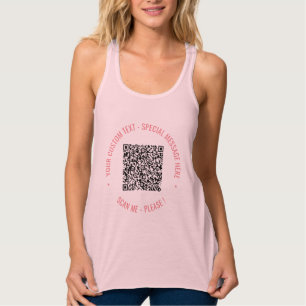 Your QR Code Scan and Custom Text Funny Tank Top
