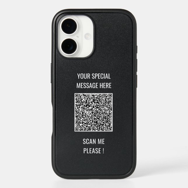 Your QR Code Scan and Custom Text iPhone Case (Back)