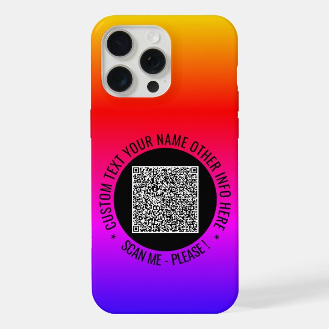 Your QR Code Scan and Custom Text iPhone Case (Back)