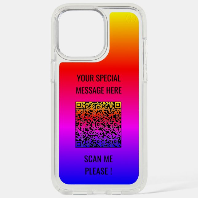 Your QR Code Scan and Custom Text iPhone Case (Front)