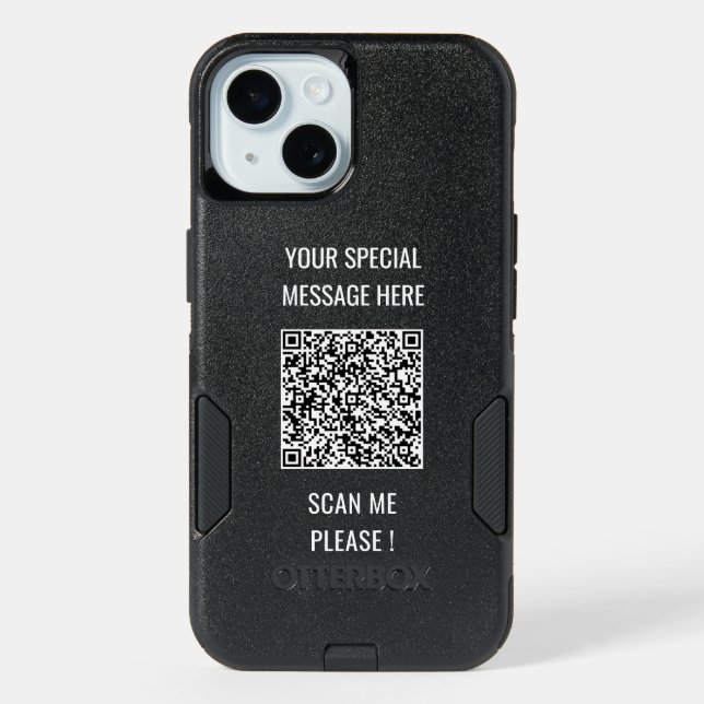 Your QR Code Scan and Custom Text iPhone Case (Back)