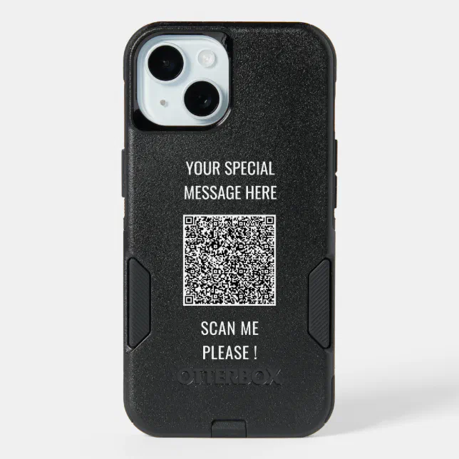 Your QR Code Scan and Custom Text iPhone Case | Zazzle