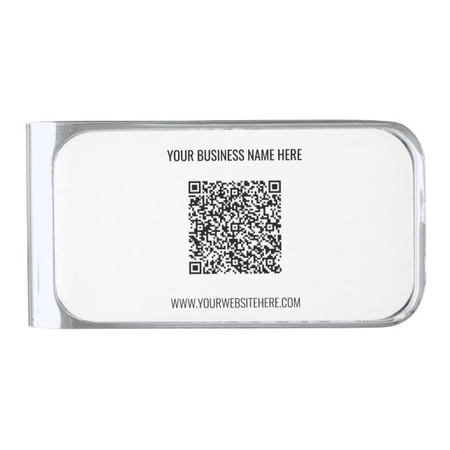Your QR Code Scan and Custom Text Money Clip (Front)
