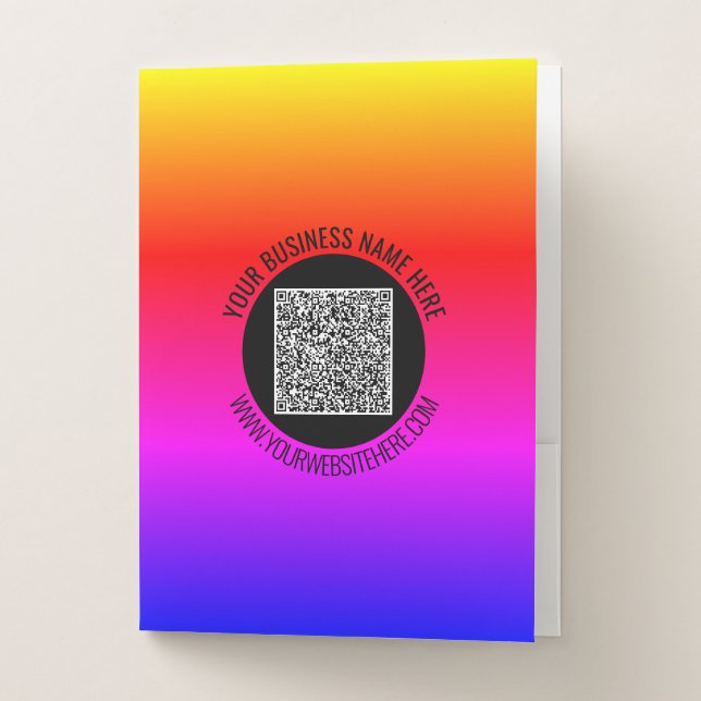 Your QR Code Scan and Custom Text Pocket Folders (Front)