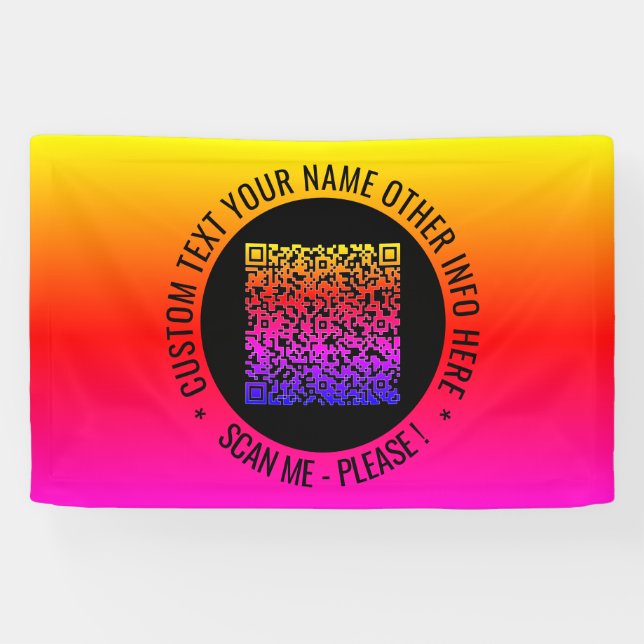 Your QR Code Scan Banner Template with Custom Text (Horizontal)