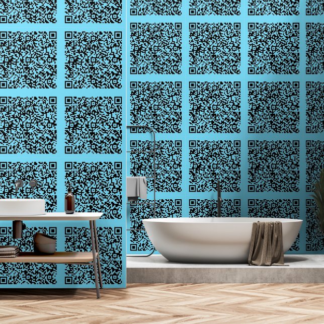 Your QR Code Scan Custom Color Personalized Wallpaper (Bathroom)