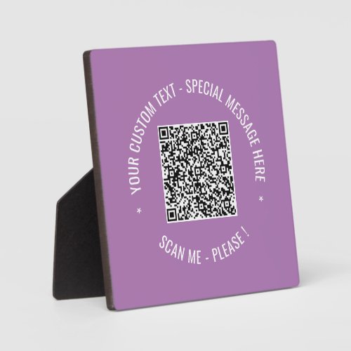 Your QR Code Scan Custom Text and Colors Plaque