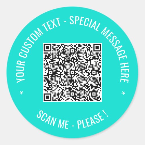 Your QR Code Scan Custom Text and Colors Sticker