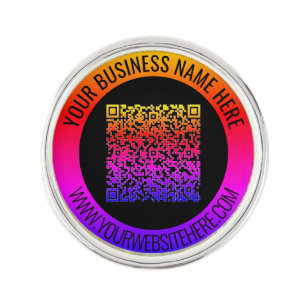 Your QR Code Scan Custom Text Color Lapel Pin