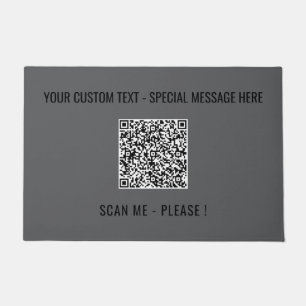 Your QR Code Scan Custom Text Doormat Choose Color