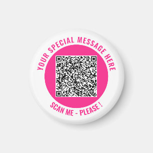 Your QR Code Scan Custom Text Magnet Choose Colors