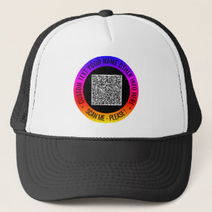 Your QR Code Scan Custom Text Modern Trucker Hat