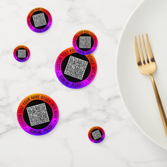 Your QR Code Scan Custom Text Party Confetti (Group)