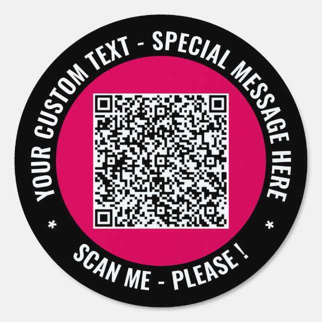 Your QR Code Scan Custom Text Personalized Sign (Back)