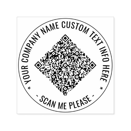 Your QR Code Scan Custom Text Round Stamp Example
