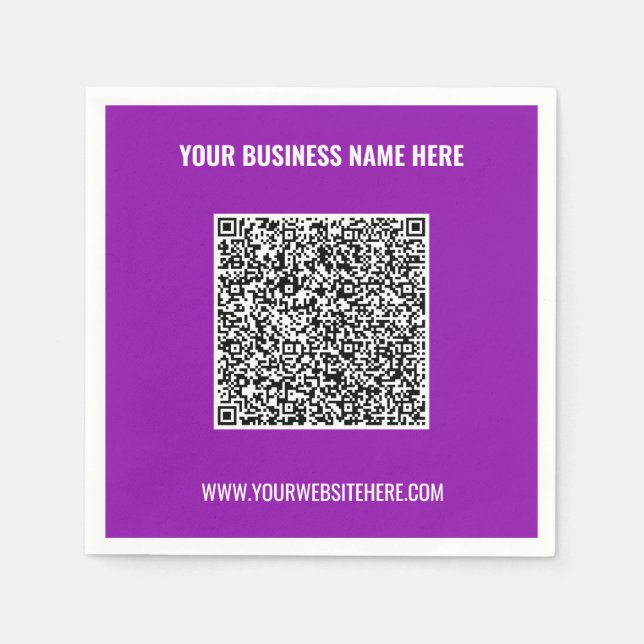 Your QR Code Scan Custom Text snd Colors Napkins (Front)