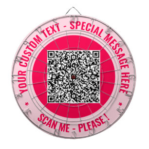 Your QR Code Scan Dart Board Custom Text and Color