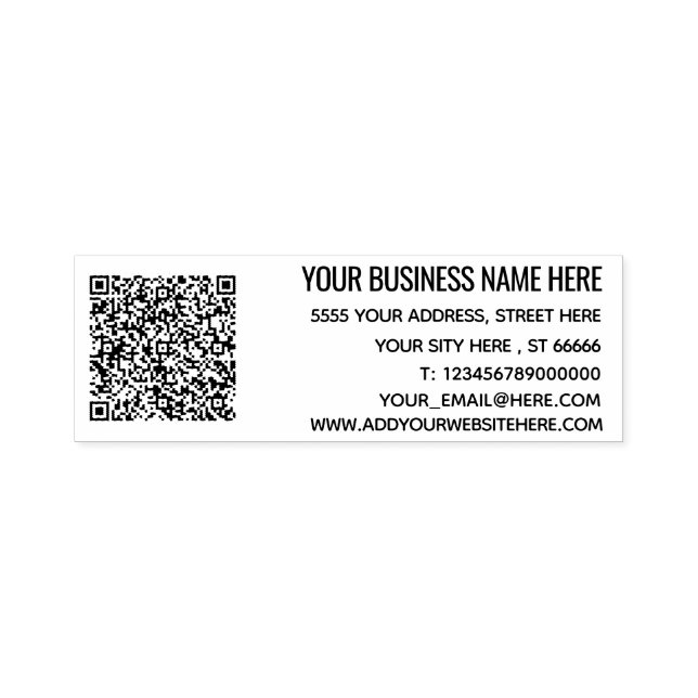 Your QR Code Scan Info Address Self-inking Stamp (Design)
