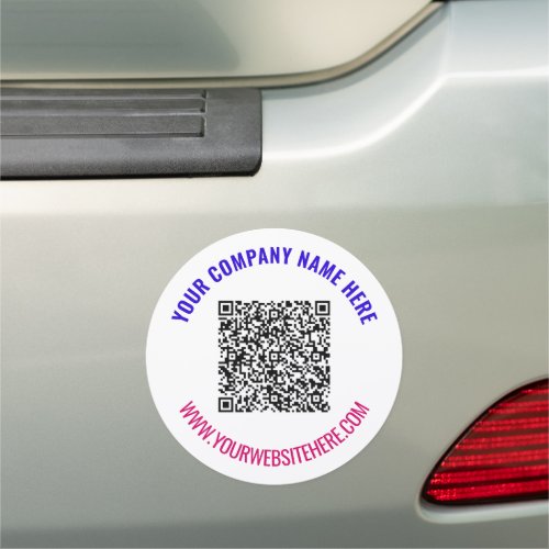 Your QR Code Scan Info and Custom Text Car Magnet