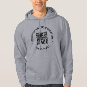 Your QR Code Scan Info and Custom Text Hoodie