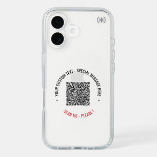 Your QR Code Scan Info and Custom Text iPhone Case