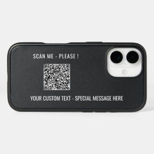 Your QR Code Scan Info and Custom Text iPhone Case