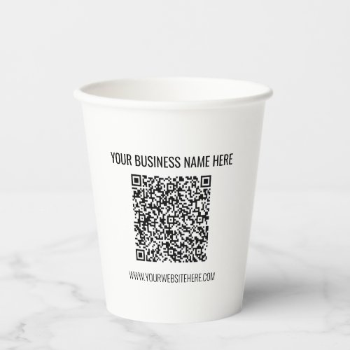 Your QR Code Scan Info and Custom Text Paper Cups