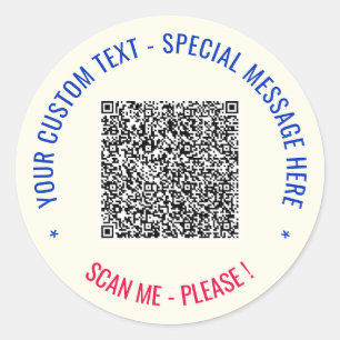 Your QR Code Scan Info and Custom Text Stickers