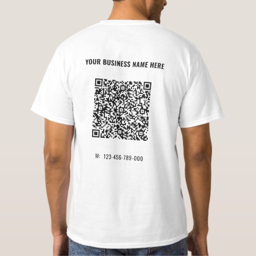 Your QR Code Scan Info and Text Business T_Shirt