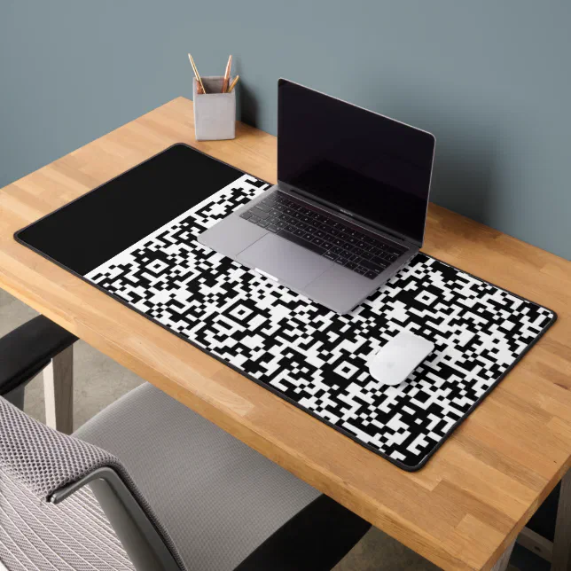 Your QR Code Scan Info Custom Colors Desk Mat | Zazzle