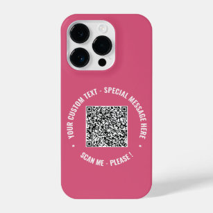 Your QR Code Scan Info Custom Text and Colors iPhone 14 Pro Case