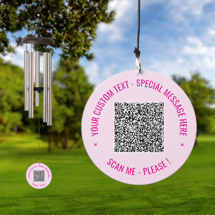 Your QR Code Scan Info Custom Text and Colors Wind Chime