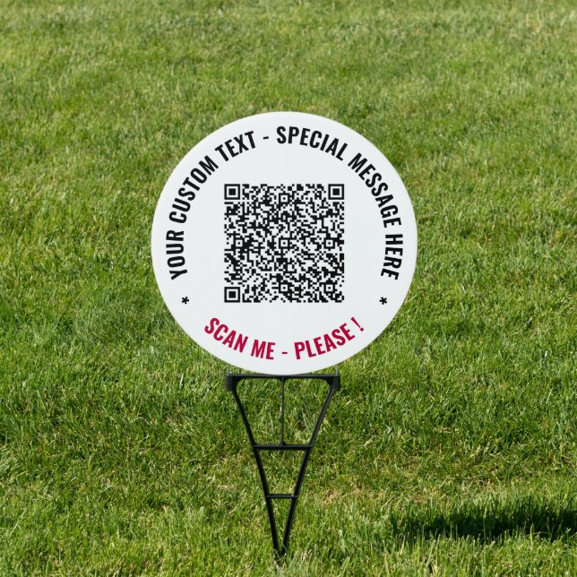 Your QR Code Scan Info Custom Text Business Sign (Insitu)