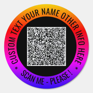 Your QR Code Scan Info Custom Text Business Sign