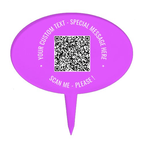 Your QR Code Scan Info Custom Text Cake Topper